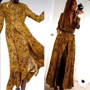 New with tags Zara snakeskin printed maxi shirt dress . Size Medium